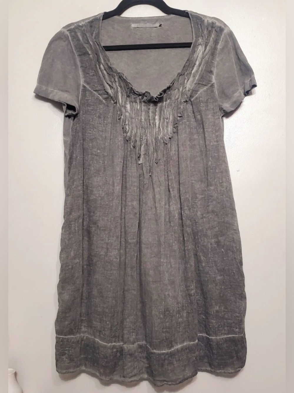 Lauren Vidal medium gray lightweight cotton dress